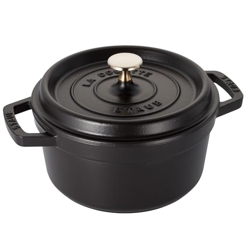 ストウブ(Staub) 「 ピコ ココット ラウンド ブラック 20cm 」 両手 鋳物 ホーロー 鍋 IH対応 【シリアルナンバー付き日本正規販売品】 La Cocotte Round 40509