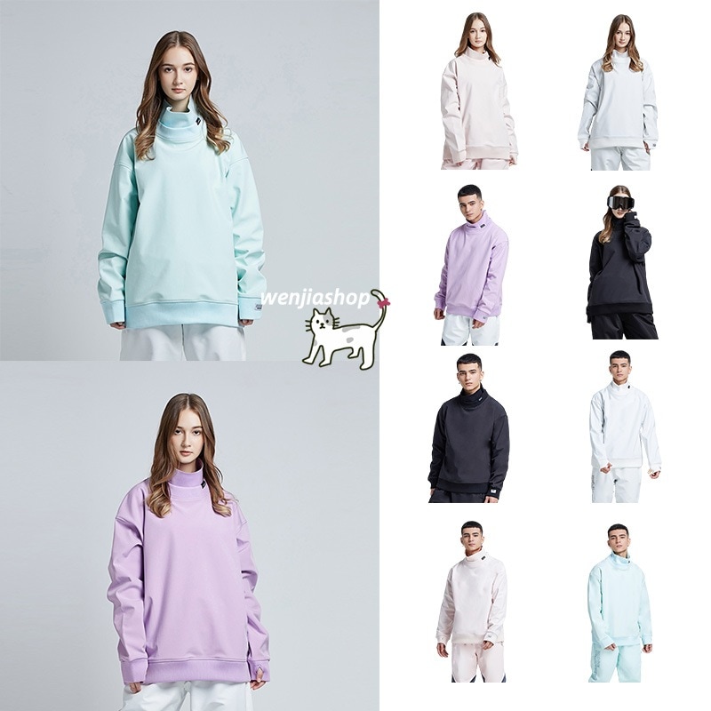 （1～3日で出荷）スノーボードウェア トレーナー 単品 韓国風 無地 ハイネック スノボウェア スキーウェア トップス メンズ レディース 耐水10000mm 男女兼用 防水 防寒 保温 通気 耐摩耗