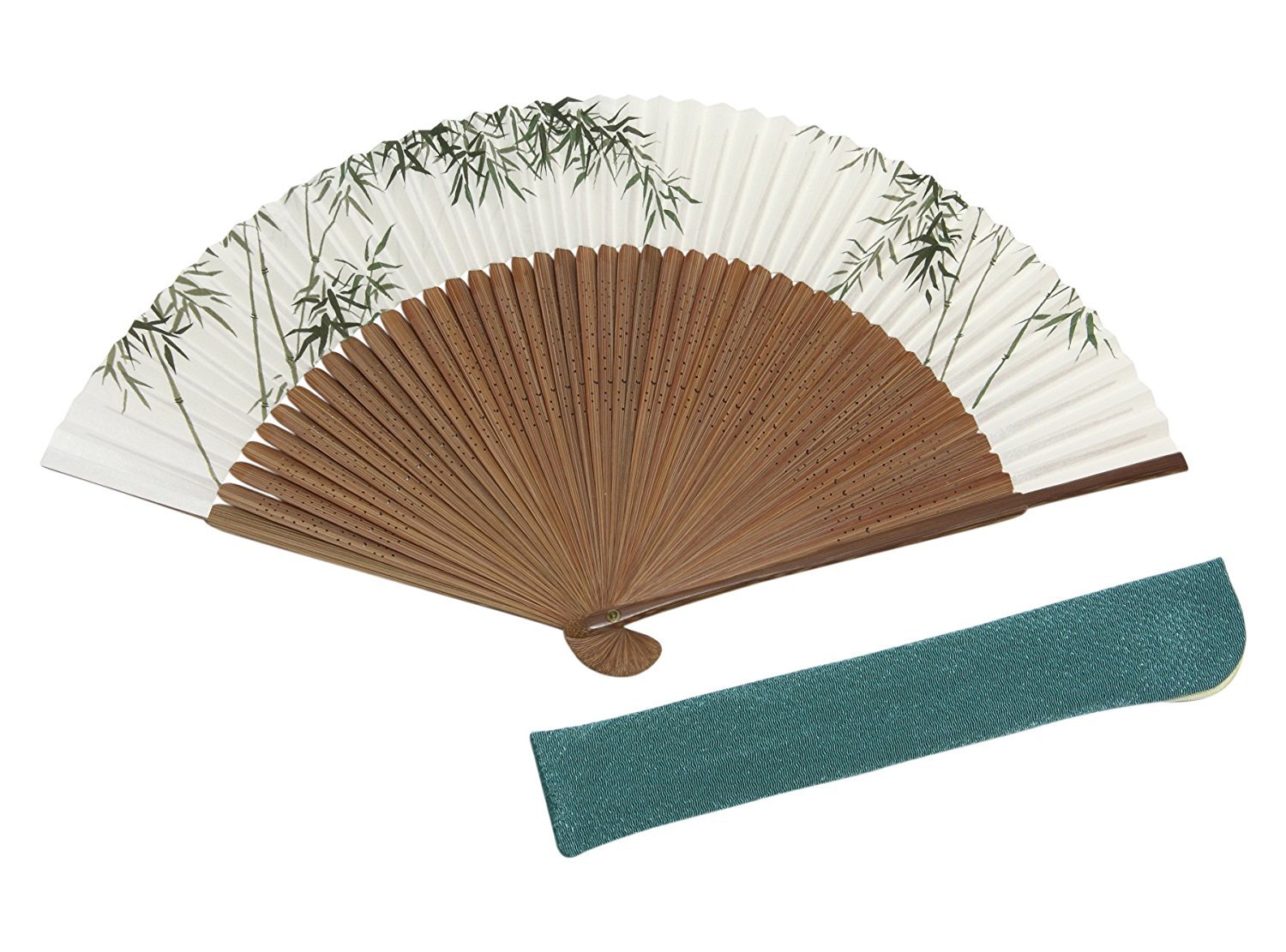 京扇子 メンズ 竹 45本骨 唐木短地 両面柄 京都職人 手作り 扇子 扇子袋付き 木粧箱入り 着物小物