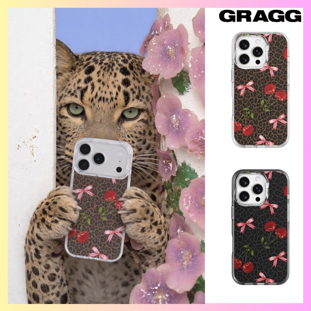 MAGSAFE LAYERS FRAME - LEOPARD CHERRY CLUB (2 Colors) + FREE OMAKE iPhone 15/16/17 SERIES
