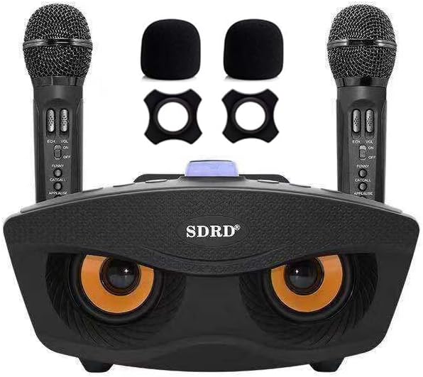 マイク カラオケマイク 2ハンドヘルドマイク ホームKTV ，カラオケ歌うマシン カラオケ機器 ポータブルスピーカー スピーカー＆マイク別々に使用可能