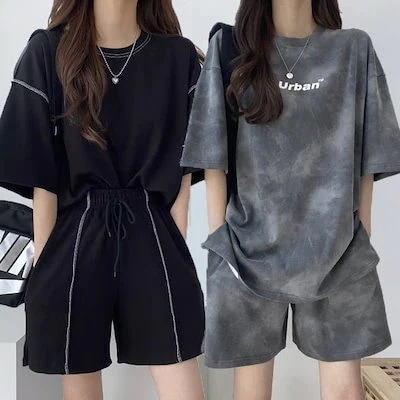 【20点セット】【急速出荷】夏新品 半袖 セットアップ 韓国ファッション レディース 2点セット スポーツウェア ルームウェア