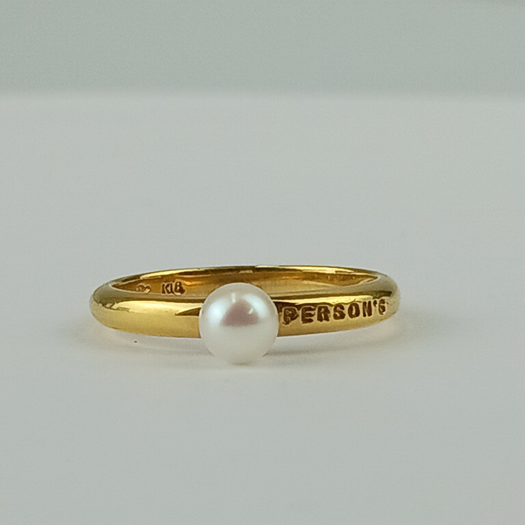 PERSON’S パーソンズ 指輪 パールリング - イエローゴールド K18 レディース 10号【本物保証】