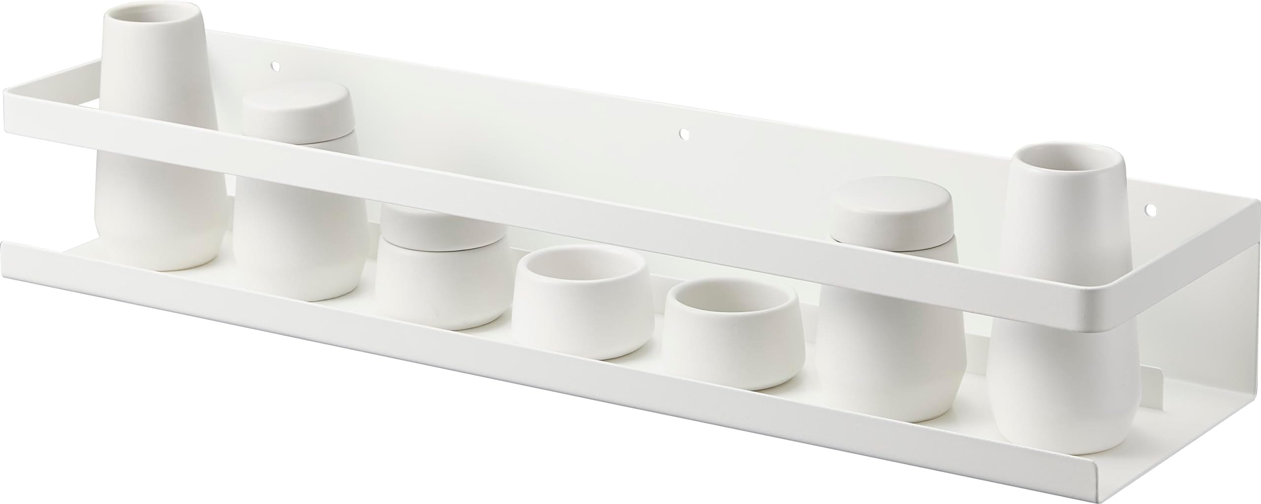 【 石こうボードピンセット・木ネジ 付属 】 石こうボード壁対応 神棚 神具セット ホワイト 神棚：約W45×D12×H7cm タワー tower お札立て 石こうピンで取付 陶器 神棚＋神具7点セッ