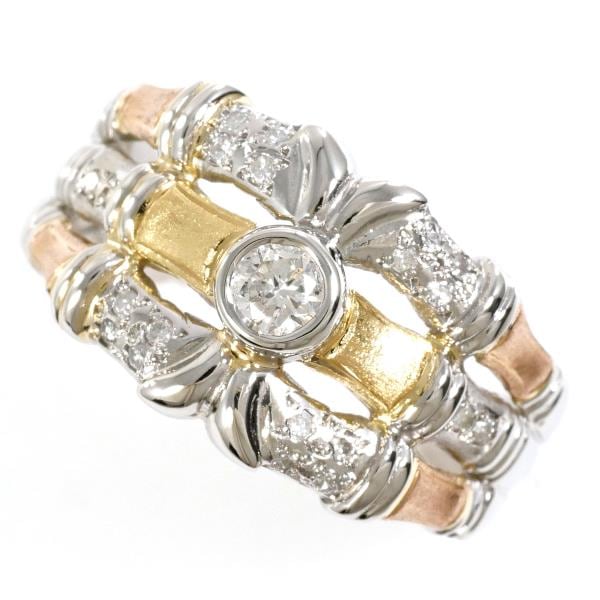 シャレード PT900 K18YGPG リング 指輪 15号 ダイヤ 0.25 ジュエリー 中古 83,215円