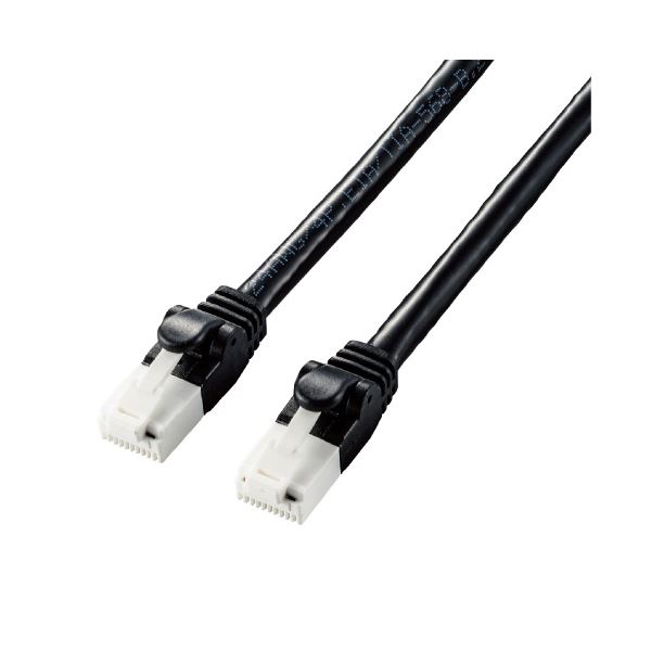 (まとめ) エレコム LANケーブルCat6a ブラック 2m LD-GPAT/BK20 (×3セット)