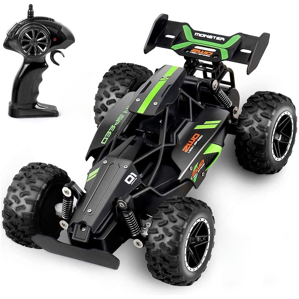 ラジコンカー 子供 オフロードラジコンカー こども向け 1/18 RCカー リモコンカー 操作時間30分 防振 2WD 2.4GHz無線操作 時速20km/h 充電式 オフロード車 ワイヤレスリモコ