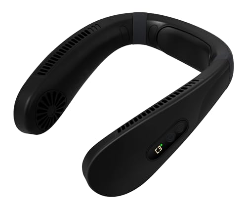 ネッククーラー 冷却プレート 首掛け扇風機 【最軽量ネックファン】2025全面進化・冷却面積突破 携帯扇風機 首掛けクーラー ペルチェ 5200mAh 大容量バッテリー 長時間連続稼働 ブラック ペル