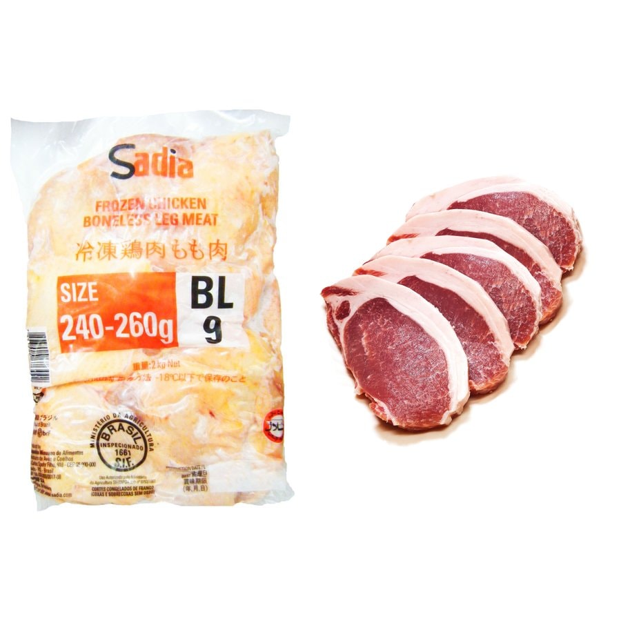 ブラジル産 鶏モモ肉 2kg 豚ロースとんかつ用 400g（80g*5枚） セット 冷凍品鶏肉