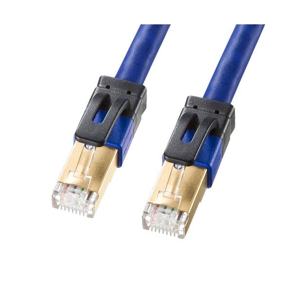（まとめ） サンワサプライ カテゴリ7ALANケーブル KB-T7A-002BL (×2セット)