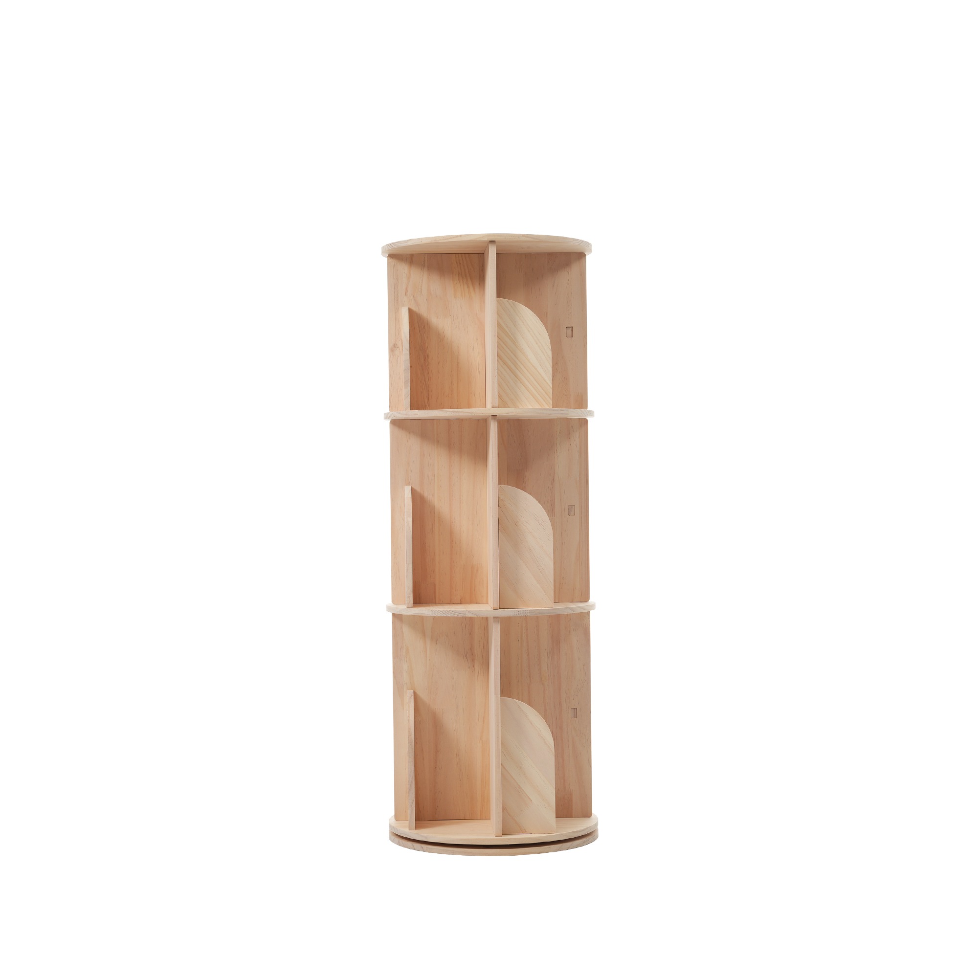 【国内倉庫在庫急速出荷】【3段-回転盤-マルチ高さ】無垢材 回転式本棚 飾り棚 絵本棚 360回転本棚 コミック収納棚 本棚 大容量 回転ラック 組立簡単 省スペース 収納ラック 2段3段4段5段