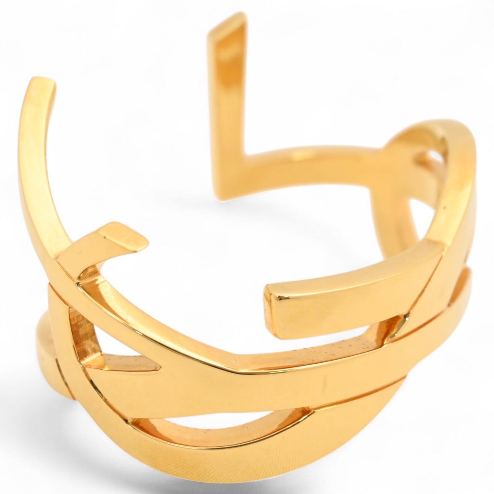 サンローラン ブレスレット オピウム ツイストカフ バングル ゴールド Bランク ys5526hu