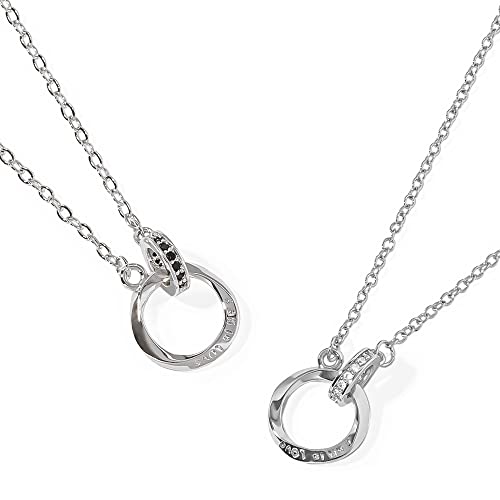 [felicitations] ペアネックレス カップル プレゼント スターリングシルバー ジュエリー ネックレス メンズ レディース 2個セット BR-J066 (MSB&LSW)