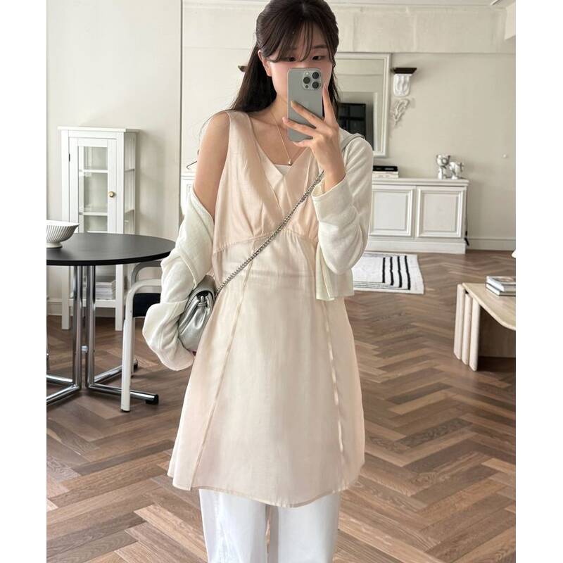ドローフィット ウィメン DRAWFIT WOMEN チューリップレイヤードミディワンピース [PINK BEIGE] DFWMOP6201SPK 417122