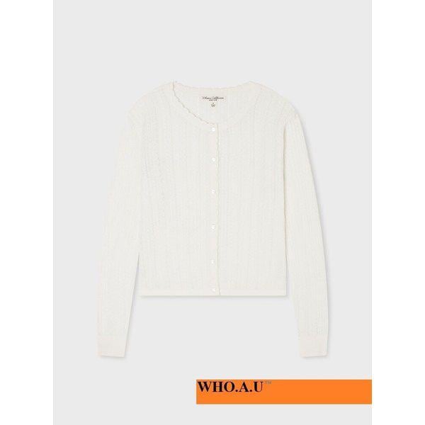 W.A.U リネンブレンドスカシカーディガン(IVORY)-WHCKG2523F_IC