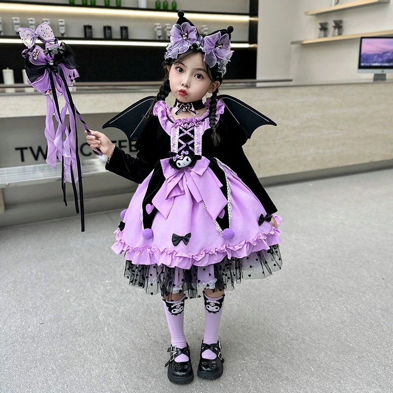 女の子ファッションフォーマルセットドレス~ 150cm女の子ロリータプリンセスドレス春と秋の子供の誕生日ドレス女の子クロミドレス長袖ベルベットスカート クリスマス90
