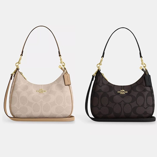 テリ ホーボー バッグ・ブロックド シグネチャー キャンバス CAA69