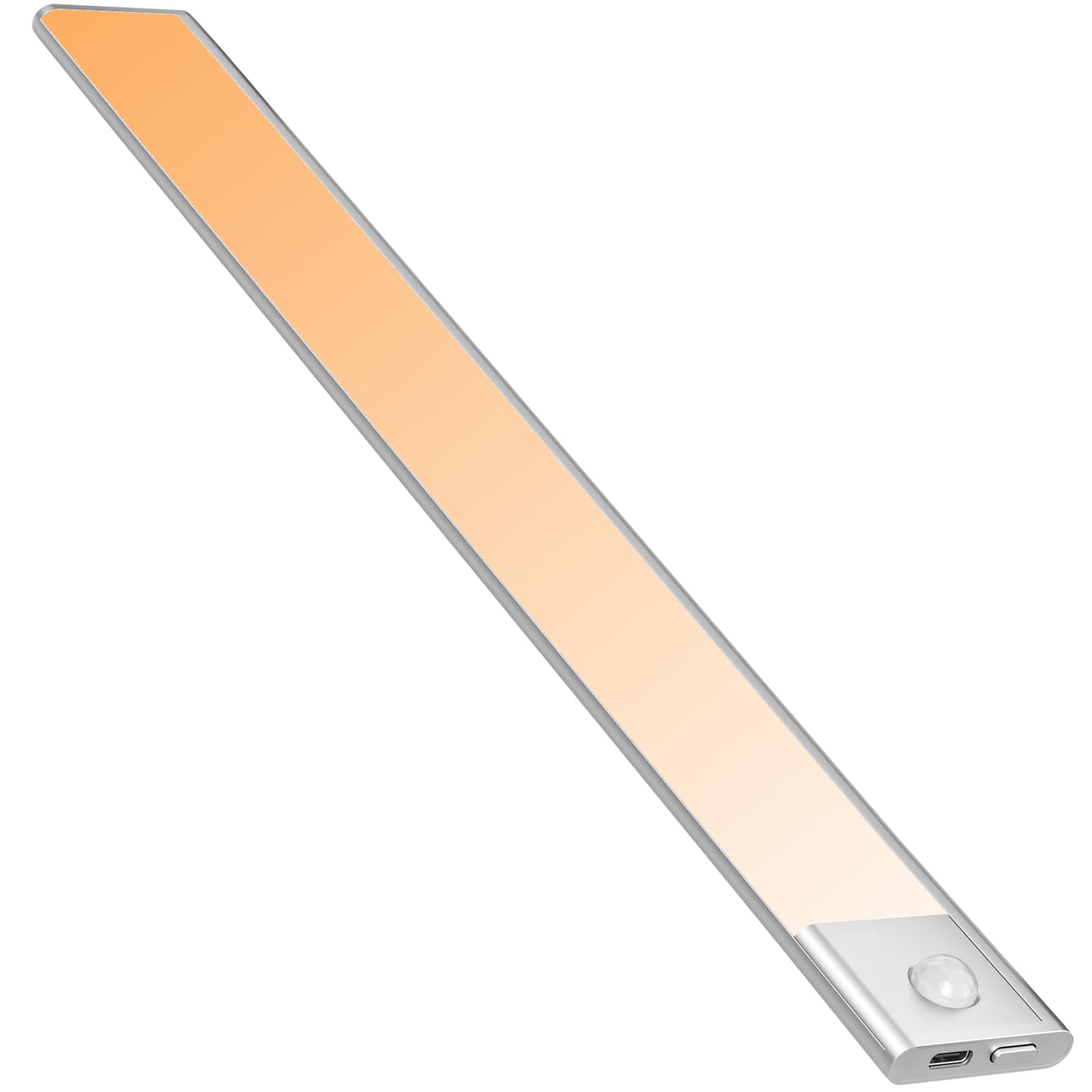 【2本入り】 人感センサーライト 室内 LED バー ライト 充電式 2200mAh キャビネットライト 40cm 電球色 超薄型設計 手元灯 マグネット LEDライト 配線工事不要 省エネ 長寿命