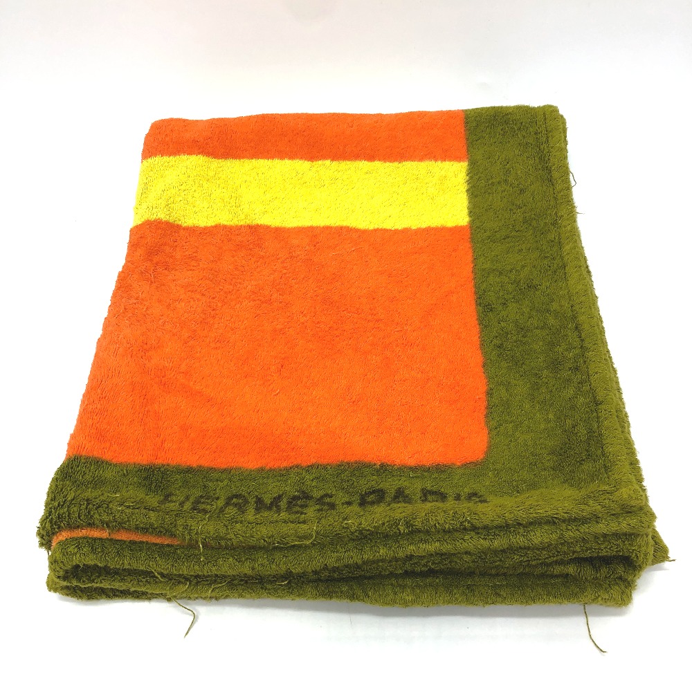 ブランケット Hロゴ ビーチタオル コットン オレンジ