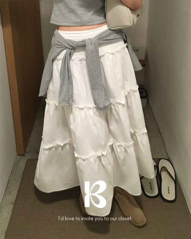 ウィスパーフリルロングスカート sk1157