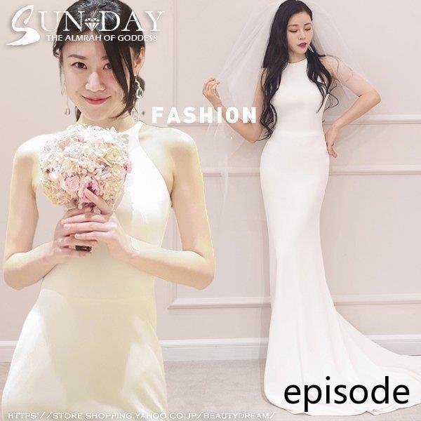 新品ウェディングドレス ウェディングドレス白 パーティードレス マーメイド 花嫁ロングドレス 結婚式 トレーンライン 二次会 エレガント お呼ばれhs5751