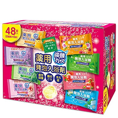 他サイト： 【大容量】ライオンケミカル 薬用発泡 入浴剤 8つの香り 炭酸 ガス 48錠入(8種×6錠) 詰め合わせ 疲労回復 肩こり 冷え性 ギフト 【医薬部外品】の商品画像