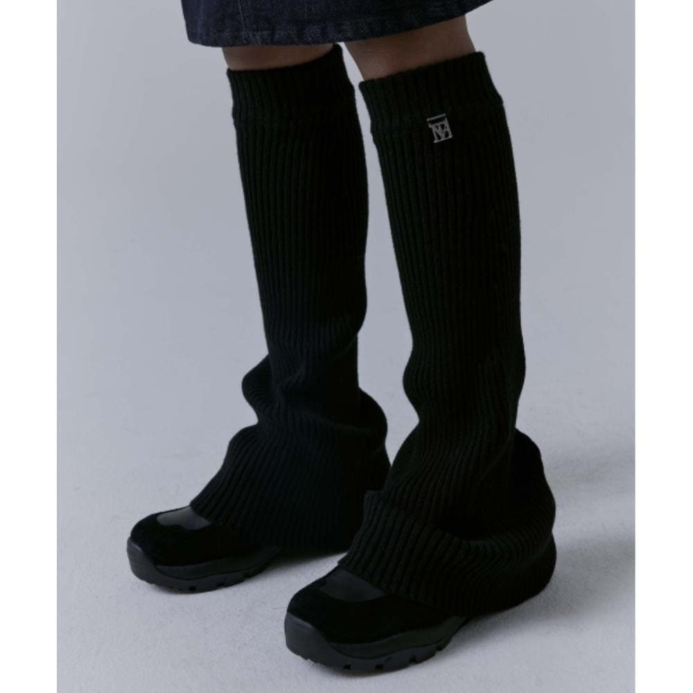 TREEMINGBIRD Wide Knit Leg Warmer Black TM2479AC004MBB
