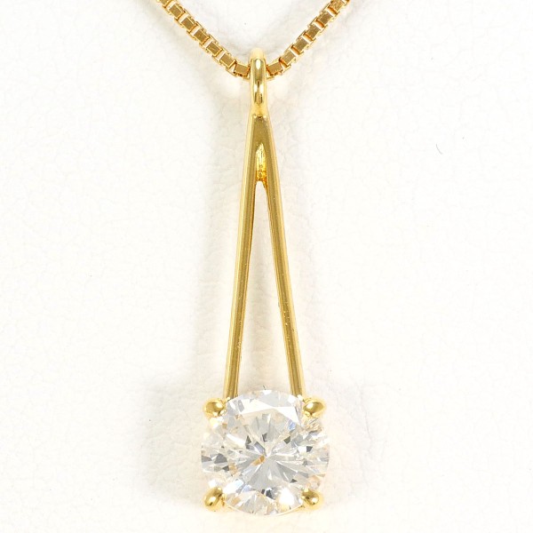 K18 18金 YG イエローゴールド ネックレス ダイヤ 0.595 鑑別書 ジュエリー 中古