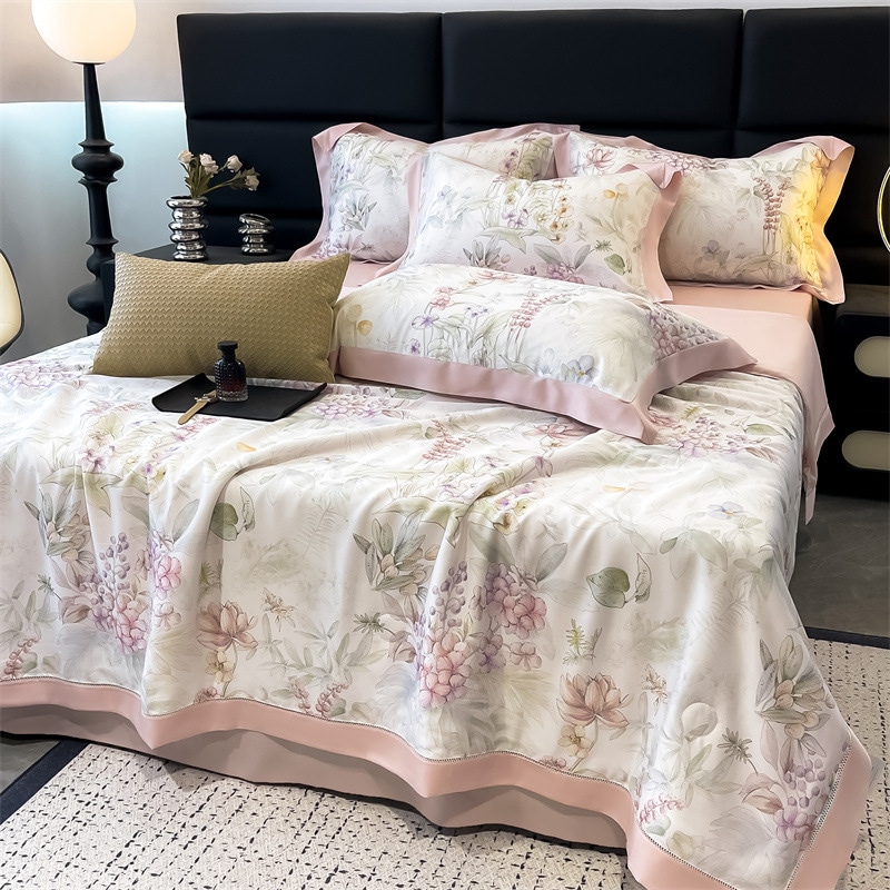 High-end 100 Lyesel Tensi Air Conditioner Quilt Four-piece Set Machine Washable Summer Cool Quilt Ic