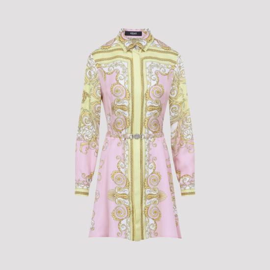 VERSACE Women Short Skirts 1018933 1A17165 5Y590 PALE YELLOW ROSE QUARTZ