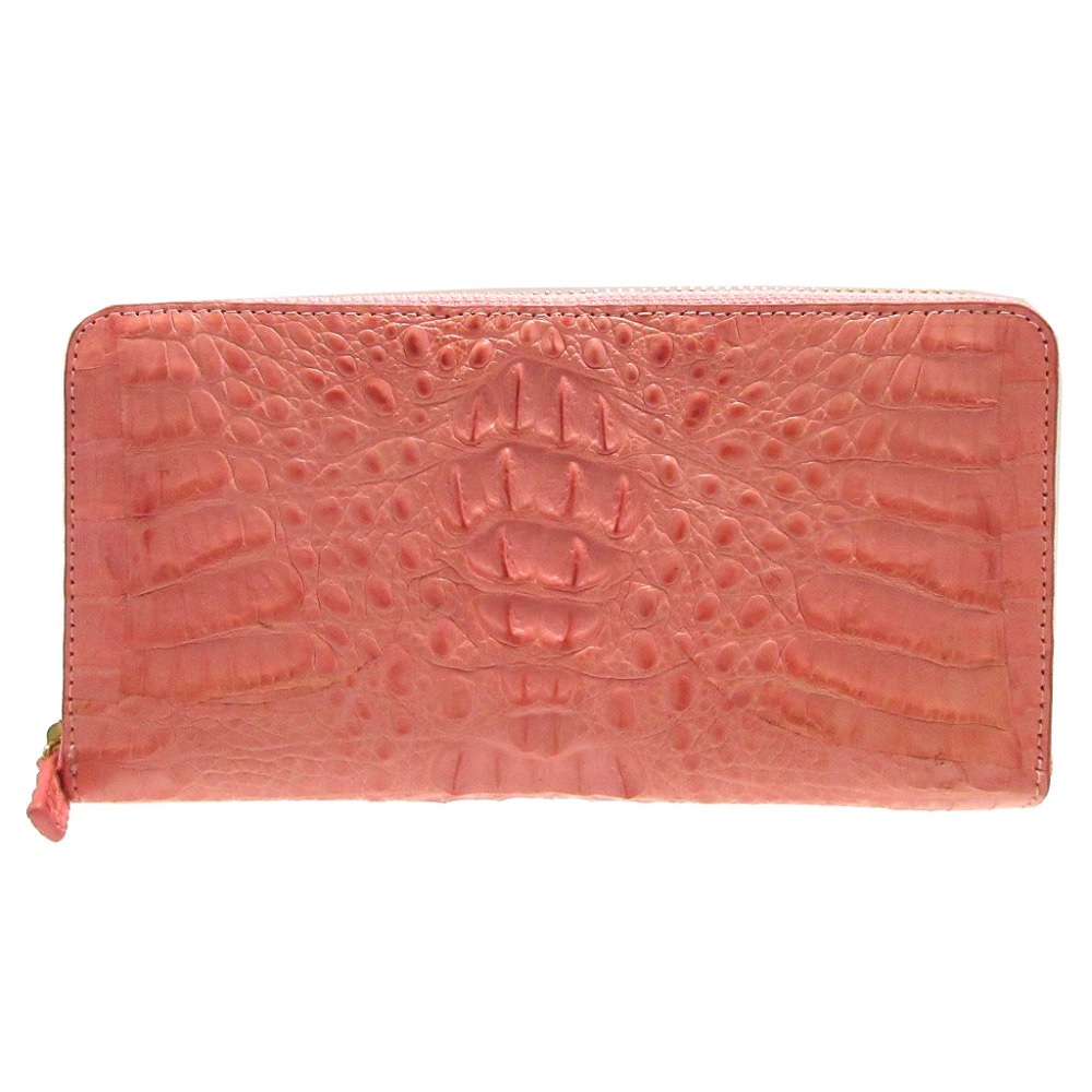 未使用品 カイマンクロコダイル ラウンドファスナー CJN0477APKMT 長財布 カイマン/カイマン ピンク 0605【中古】CAIMAN CROCODILE レディース 6,391円