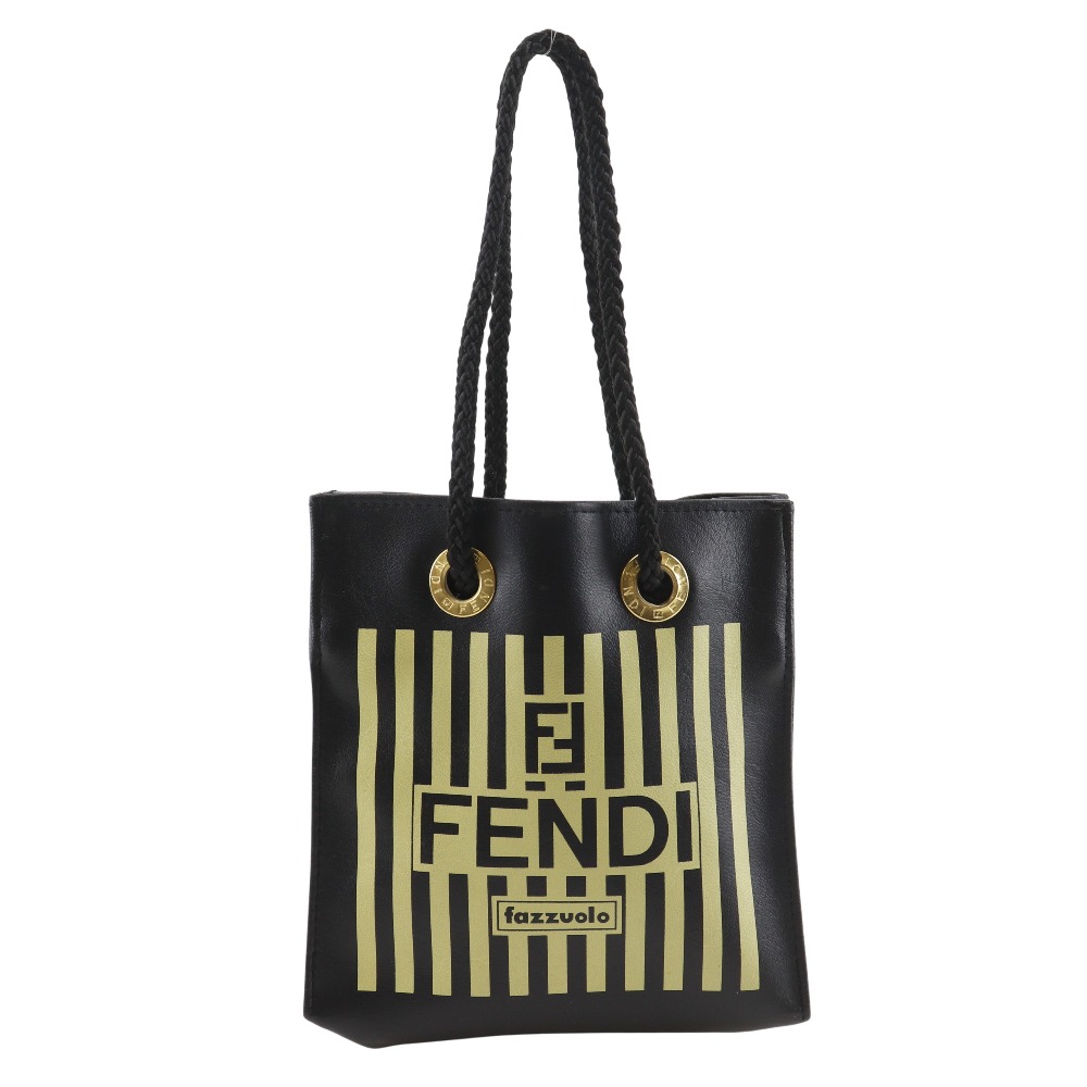 fazzuolo ミニハンドバッグ ぺカン ハンドバッグ レザー 黒 レディース 中古品