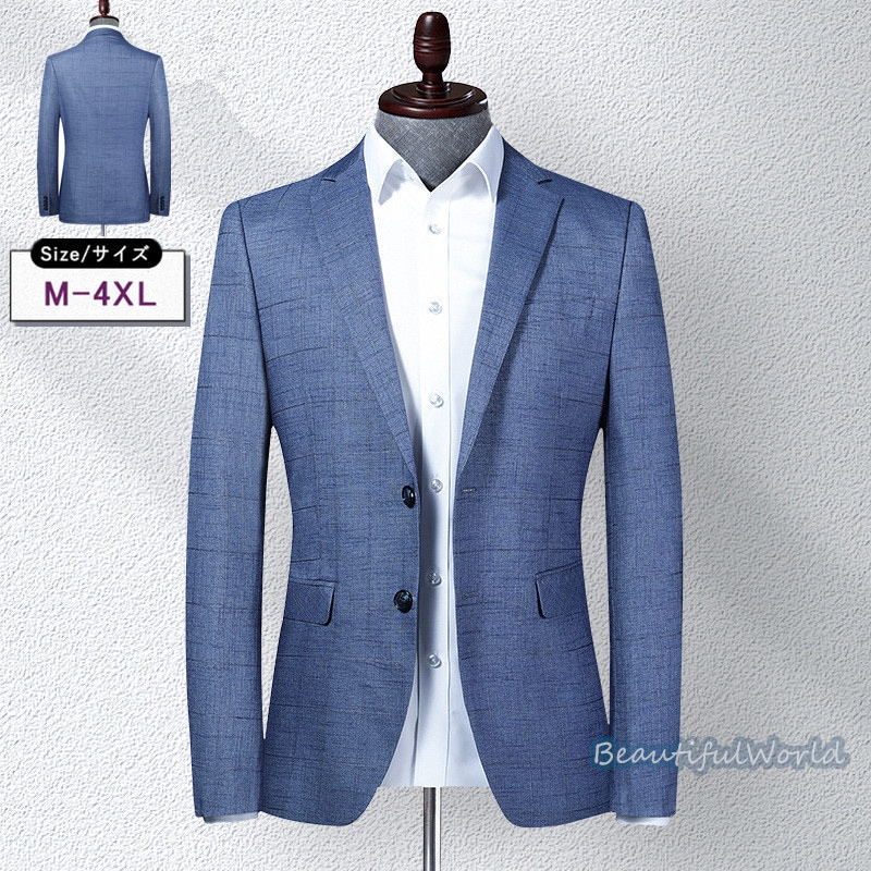 テーラードジャケット メンズ おしゃれ ブレザージャケット カジュアルスーツ ビジネススーツ チェック柄 フォマールスーツ アウター 春秋 通勤 紳士用