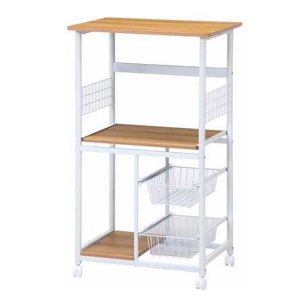 不二貿易 15422 レンジワゴン FBC-9812 WH/NA ホワイト/ナチュラル メーカー直送