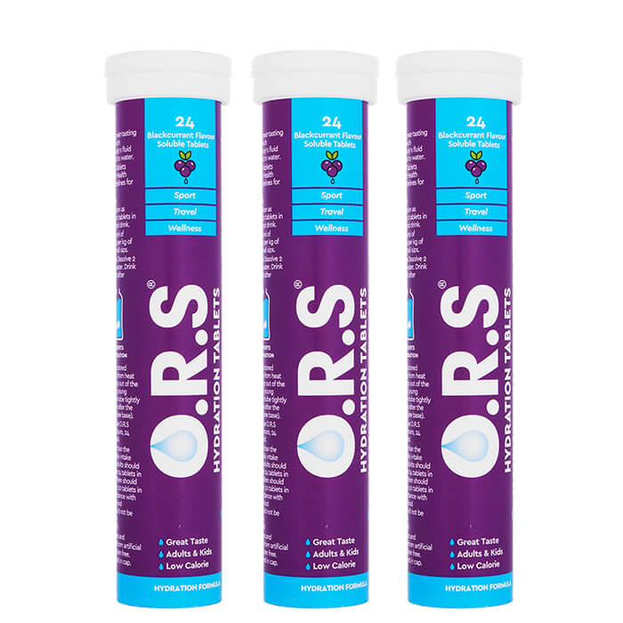 ハイドレーションタブレット24錠 3本 O.R.S 　 ブラックカラント味 水分補給サポート 海外直送日時指定不可