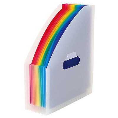 他サイト： アドワン レインボー ドキュメントスタンド A4 タテ 12仕切り13ポケット AD-2701-00の商品画像