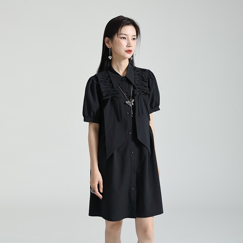 韓国ファッション ワンピース レディース 30代 40代 ゆったりシャツワンピース 着痩せワンピース シャツワンピース
