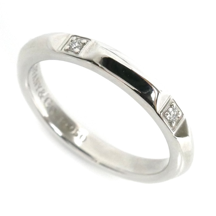 TIFFANY&Co. ティファニー Pt950プラチナ トゥルーバンド ダイヤ リング・指輪 67133684 ダイヤモンド 8号 4.1g レディース 中古 美品