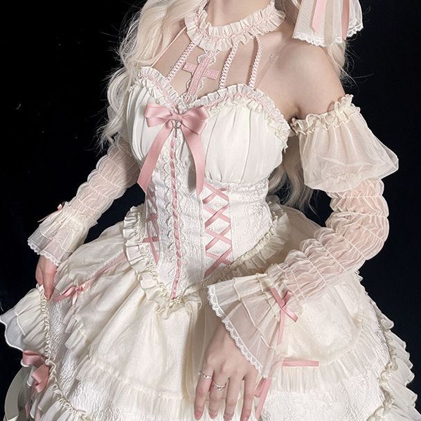 【十字姫】 ロリータドレス ゴシック JSK エレガント 可愛い ドレス 二次元 ワンピース メイド 洋装 バレエドレ 福袋 T