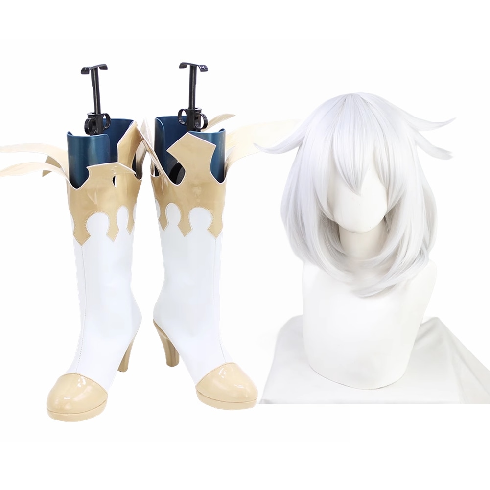 パイモン コスプレ靴 ブーツ ウィッグ付き コスプレ 演出服 アニメ 祭り ハロウィン クリスマス 学園祭 文化祭 仮装