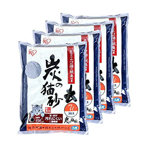 アイリスオーヤマ 脱臭効果2倍 炭の猫砂 抗菌 7L4袋 まとめ買い