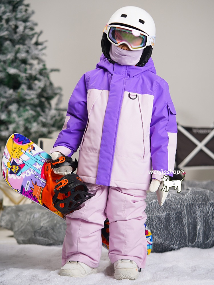 スノーボードウェア 2025 上下セット キッズ 子供 ベビー服 ジャケット アウター 緑色 オーバーオール つなぎパンツ ズボン スノボウェア スキーウェア 防寒着韓国風 女の子 男の子 こども