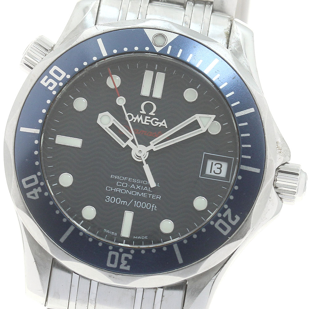 オメガ OMEGA 2222.80 シーマスター300 デイト コーアクシャル 自動巻き ボーイズ 保証書付き_883086【中古】