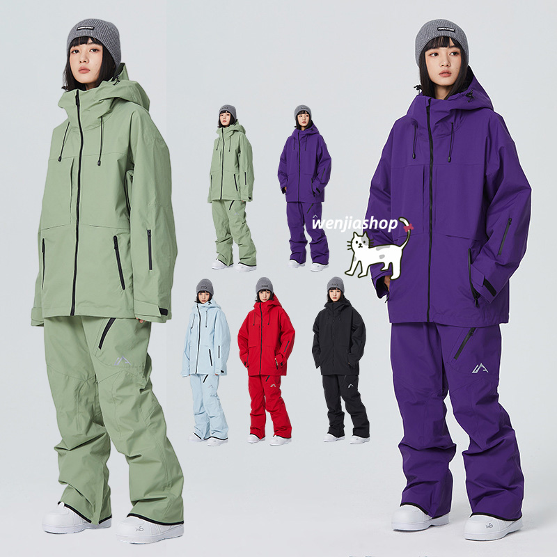 スノーボードウェア 上下セット レディース メンズ 防水15000mm スキーウェア ジャケット アウター パーカー ロングパンツ 韓国風 スノボウェア プルオーバー 防水防寒防雪保温防風通気