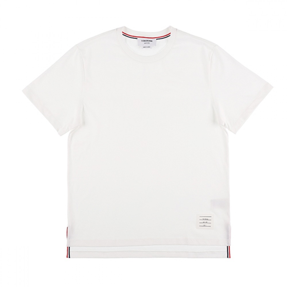 トムブラウン MJS067A 00042 100 サイドスリットストライプメンズ半袖Tシャツ