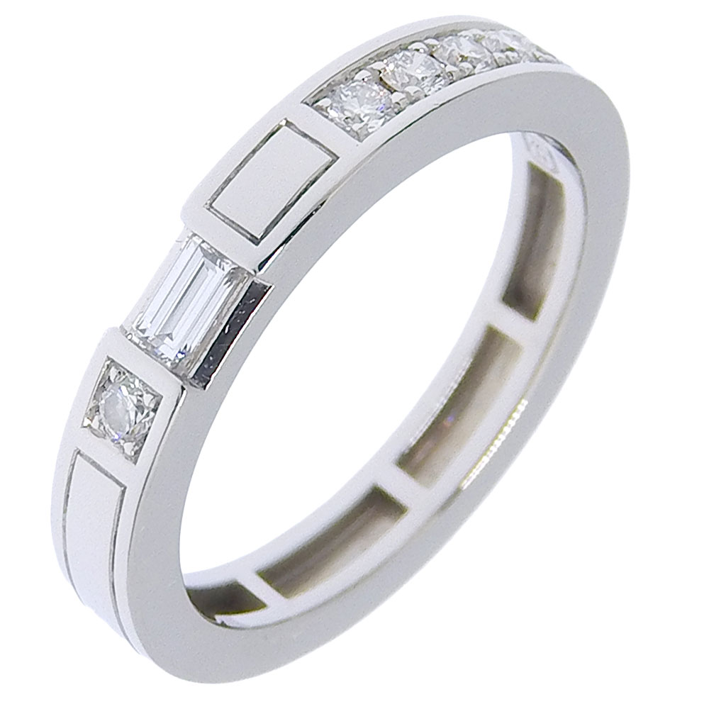 トラフィック・アクセント・バンド リング・指輪 Pt950プラチナ ダイヤモンド 7号 約4.6g レディース 中古品 Aランク