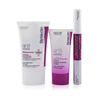 StriVectin スマートスムーサーズ フルサイズトリオセット：インテンシブ モイスチャライジング コンセントレート 60ml + インスタント リンクル ブラーリング プライマー 30ml +