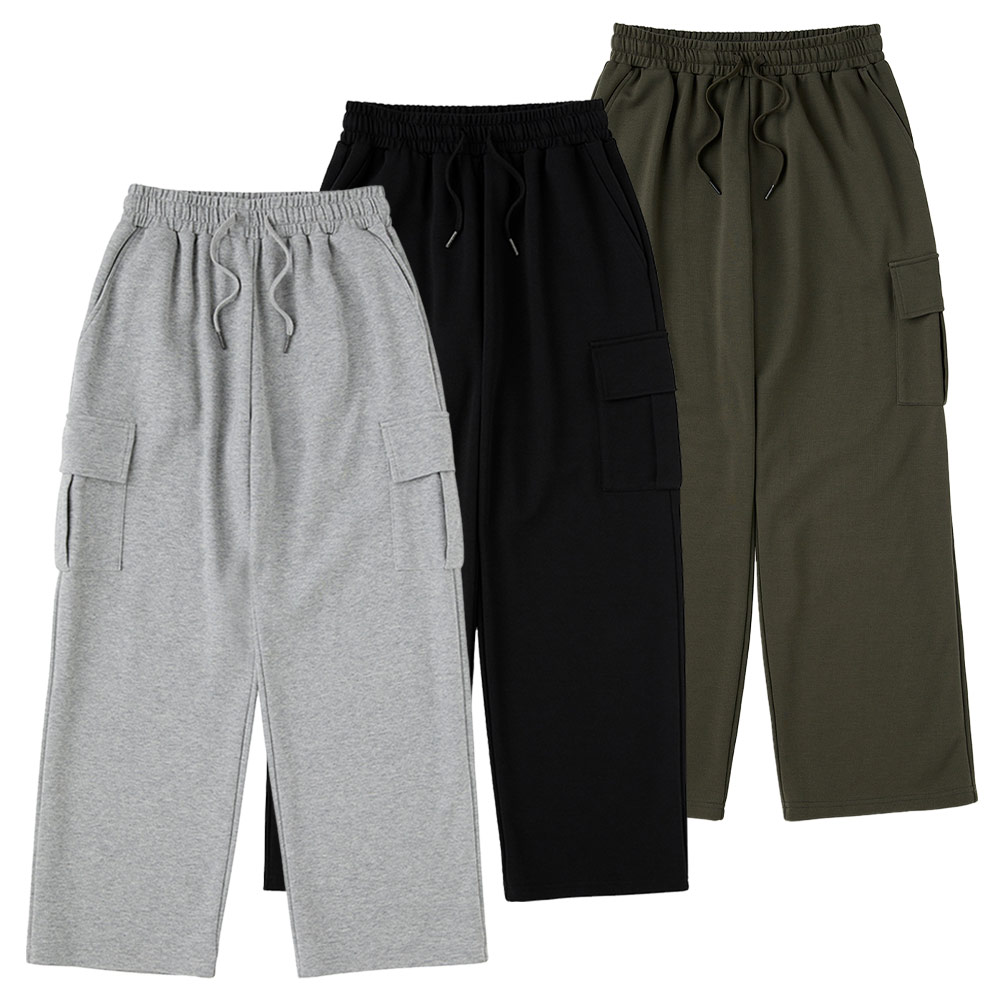 ワンタック ワイド カーゴ スウェットパンツ (3カラー)