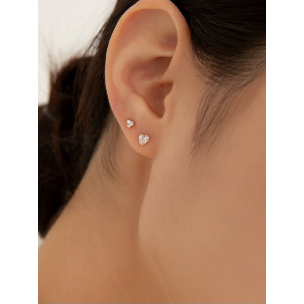 LUNNE 14kピュアハートストーンピアス LFE43