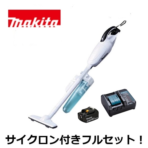 当店だけ！バッテリー充電器も1年保証! マキタ CL180FDZW 18V コードレス 掃除機 カプセル式 サイクロンアタッチメント バッテリー　コンパクト充電器DC18WC
